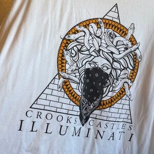 Crooks & Castles Medusa Graphic Tee - White and Orange